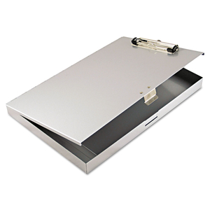 TUFFWRITER RECYCLED ALUMINUM STORAGE CLIPBOARD, 0.5" CLIP CAPACITY, HOLDS 8.5 X 11 SHEETS, SILVER by Saunders