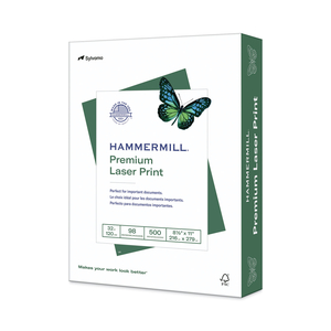 PREMIUM LASER PRINT PAPER, 98 BRIGHT, 32 LB BOND WEIGHT, 8.5 X 11, WHITE, 500/REAM by Hammermill