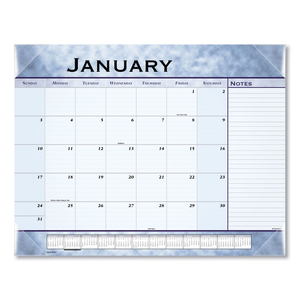 SLATE BLUE DESK PAD, 22 X 17, WHITE SHEETS, CLEAR CORNERS, 12-MONTH (JAN TO DEC): 2023 by At-A-Glance