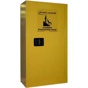 METAL STORAGE CABINET, 24"W X 12"D X 44"H, YELLOW by Evac-Chair