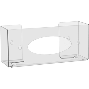 SINGLE TWO SIDED CLEAR GLOVE BOX HOLDER, PETG PLASTIC, 11"W X 4"D X 5"H by TrippNT, Inc