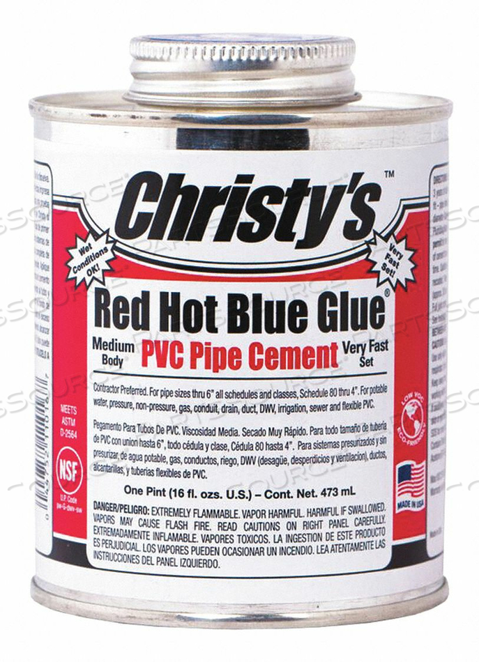 PVC CEMENT BLUE 16 OZ. by Christy's PVC CEMENT BLUE 16 OZ. by Christy's