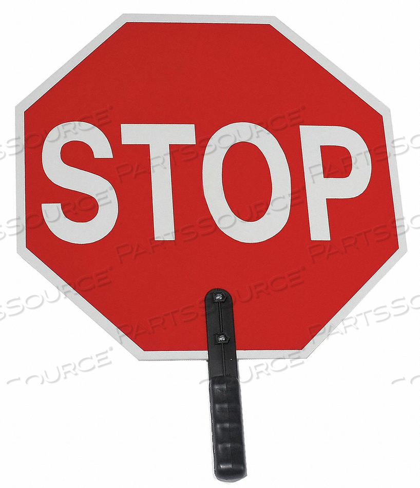 PADDLE SIGN, TRAFFIC PADDLE SIGN, 27 IN OVERALL HT, 18 IN SIGN HT, HANDLE, STOP/STOP by Cortina PADDLE SIGN, TRAFFIC PADDLE SIGN, 27 IN OVERALL HT, 18 IN SIGN HT, HANDLE, STOP/STOP by Cortina