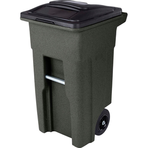 HEAVY DUTY TWO-WHEEL TRASH CART, 32 GALLON GREENSTONE by Toter