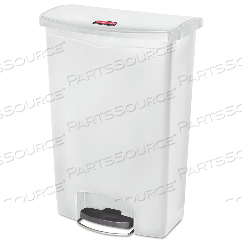 SLIM JIM RESIN STEP-ON CONTAINER, FRONT STEP STYLE, 24 GAL, POLYETHYLENE, WHITE by Rubbermaid Medical Division SLIM JIM RESIN STEP-ON CONTAINER, FRONT STEP STYLE, 24 GAL, POLYETHYLENE, WHITE by Rubbermaid Medical Division