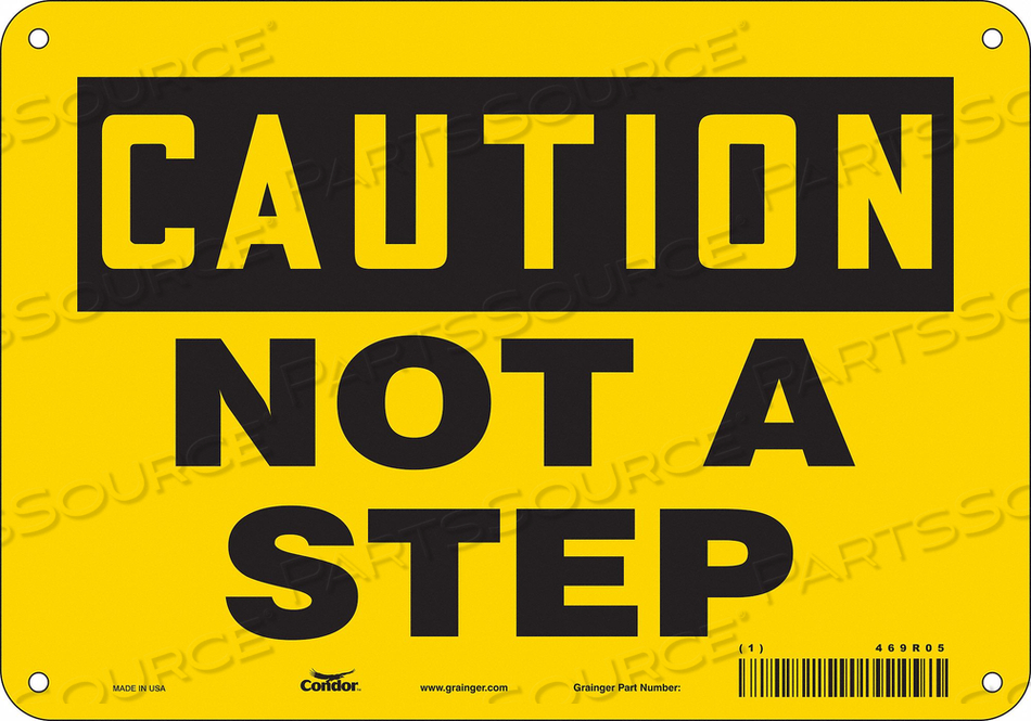 SAFETY SIGN, VERTICAL RECTANGLE, NUMBER OF PRINTED SIDES 1, ENGLISH, SIGN FORMAT TRADITIONAL OSHA, SIGN LEGEND NOT A STEP, SIGN LEGEND BACKG by Condor SAFETY SIGN, VERTICAL RECTANGLE, NUMBER OF PRINTED SIDES 1, ENGLISH, SIGN FORMAT TRADITIONAL OSHA, SIGN LEGEND NOT A STEP, SIGN LEGEND BACKG by Condor