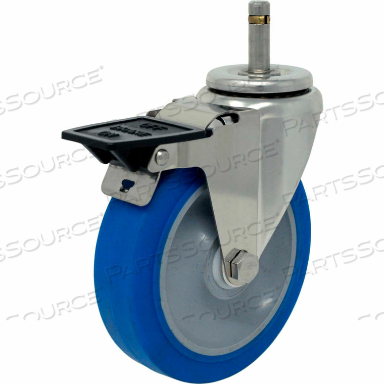 CASTERS SWIVEL STEM CASTER - 5"DIA. NOMADIC, GRIP RING WITH TOP LOCK, 1-3/8"H STEM by Superior Casters, Inc.