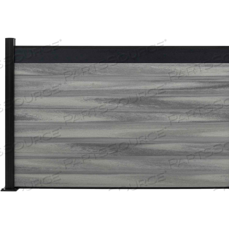 ESTATE 6'W X 4'H OXFORD GREY ALUMINUM/COMPOSITE HORIZONTAL FENCE ADDER SECTION - SURFACE MOUNT by Jewett Cameron Companies
