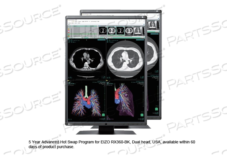 5 YEAR ADVANCED HOT SWAP PROGRAM FOR EIZO RX360-BK, DUAL HEAD, USA, AVAILABLE WITHIN 60 DAYS OF PRODUCT PURCHASE. by Eizo Inc.