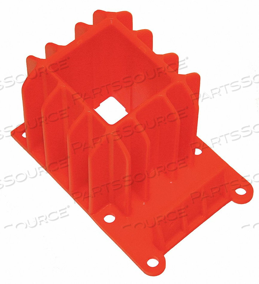 ANGEL GUARDRAIL BOOT, HIGH STRENGTH PLASTIC, ORANGE, 8-1/2"W X 6"D X 5"H by Guardian Fall Protection ANGEL GUARDRAIL BOOT, HIGH STRENGTH PLASTIC, ORANGE, 8-1/2"W X 6"D X 5"H by Guardian Fall Protection