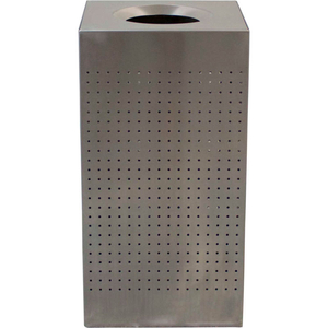 25 GAL. STEEL DECORATIVE SQUARE WASTE RECEPTACLE, STAINLESS STEEL by Witt Company