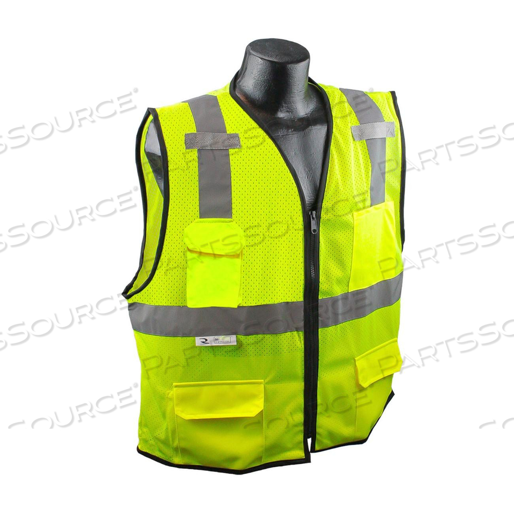 SV7E-2ZGM-L/XL RADIANS SURVEYOR CLASS 2 SAFETY VEST, LIME GREEN, LARGE/EXTRA LARGE 