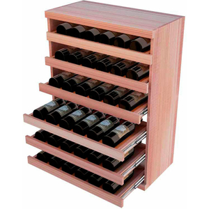 BULK STORAGE, PULL OUT WINE BOTTLE CRADLE, 6-DRAWER 3 FT HIGH - MAHOGANY, ALL-HEART REDWOOD by Wine Cellar Innovations