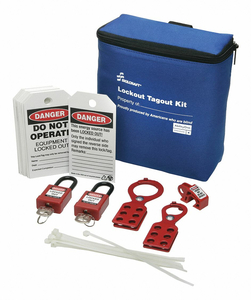 LOCKOUT/TAGOUT KIT BLUE FILLED TOOL BOX by Ability One