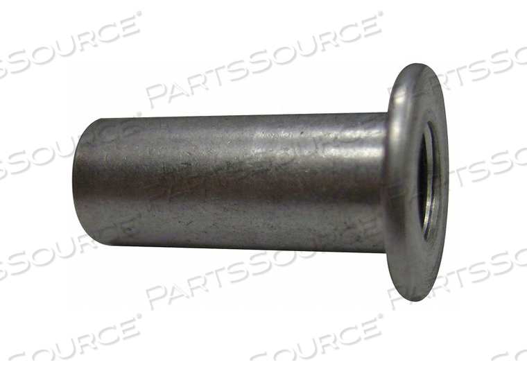 RIVET NUT, #6-32 THREAD SIZE, 7/16 IN OVERALL LG, 3/16 IN INSERT DIA, ALUMINUM, PLAIN, PLAIN by Fabory