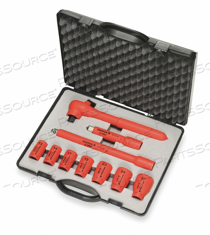 INSULATED SOCKET WRENCH SET 10 PC. by Knipex INSULATED SOCKET WRENCH SET 10 PC. by Knipex