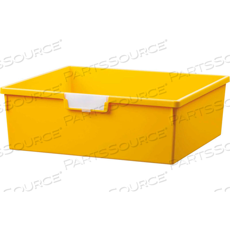 EXTRA WIDE DOUBLE DEPTH STORAGE TOTE TRAY - 16-3/4"L X 18-1/2"W X 6"H YELLOW 