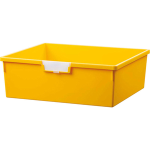 EXTRA WIDE DOUBLE DEPTH STORAGE TOTE TRAY - 16-3/4"L X 18-1/2"W X 6"H YELLOW by Certwood