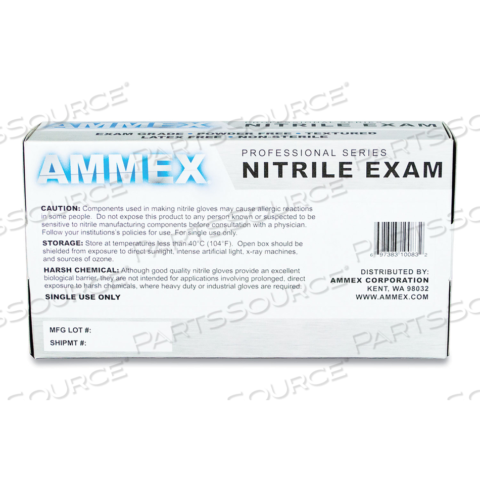 NITRILE EXAM GLOVES, POWDER-FREE, 3 MIL, LARGE, BLUE 