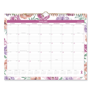 BADGE FLORAL WALL CALENDAR, FLORAL ARTWORK, 15 X 12, WHITE/MULTICOLOR SHEETS, 12-MONTH (JAN TO DEC): 2024 by At-A-Glance