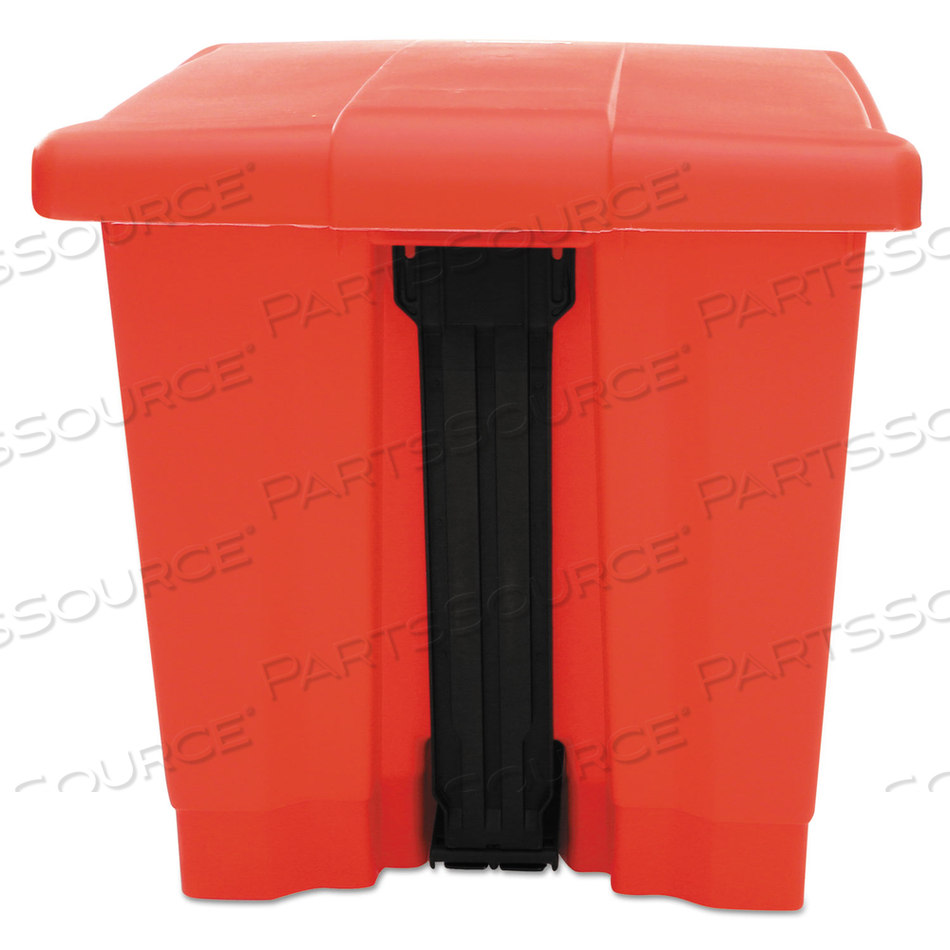 INDOOR UTILITY STEP-ON WASTE CONTAINER, 8 GAL, PLASTIC, RED by Rubbermaid Medical Division