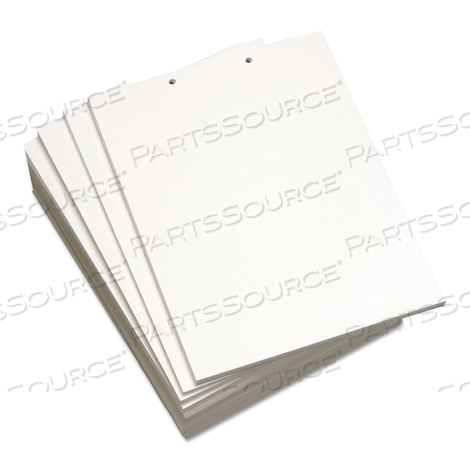 CUSTOM CUT-SHEET COPY PAPER, 92 BRIGHT, 2-HOLE TOP PUNCHED, 20LB BOND WEIGHT, 8.5 X 11, WHITE, 500/REAM, 5 REAMS/CARTON 