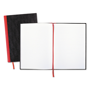 HARDCOVER CASEBOUND NOTEBOOK, SCRIBZEE COMPATIBLE, 1 SUBJECT, WIDE/LEGAL RULE, BLACK COVER, 11.75 X 8.25, 96 SHEETS by Black n' Red