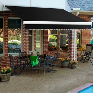 RETRACTABLE AWNING LEFT MOTOR 20'W X 10'D X 10"H BLACK by Awntech RETRACTABLE AWNING LEFT MOTOR 20'W X 10'D X 10"H BLACK by Awntech