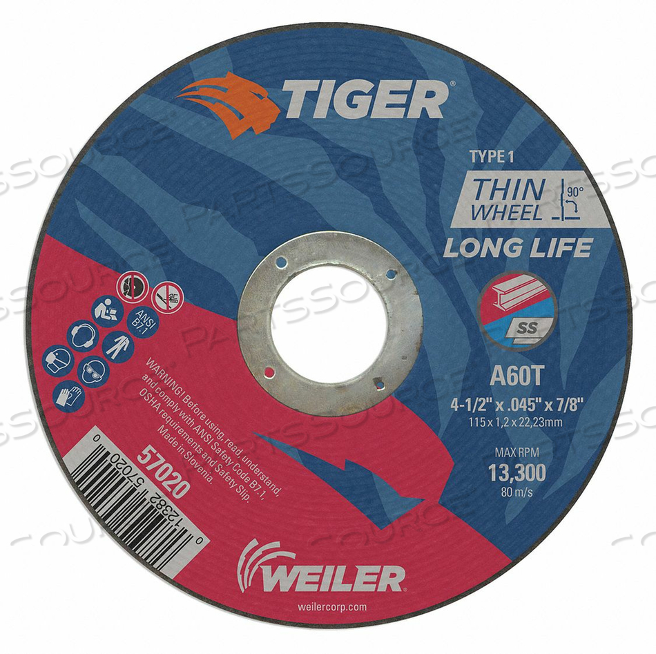 CW 4-1/2 X 0.045 X 7/8 A60T TYPE 1 by Tiger