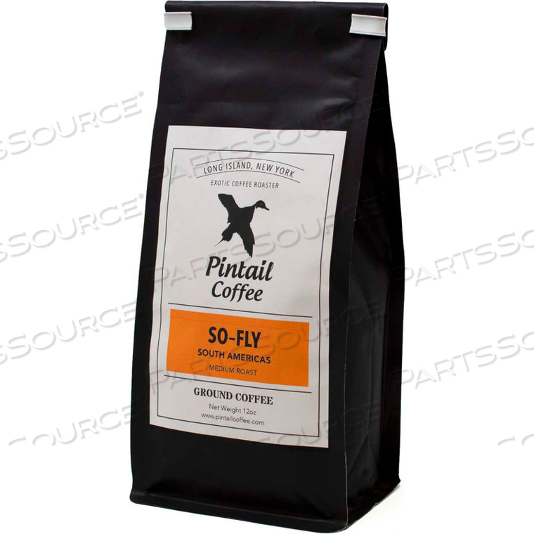 SO-FLY BRAZILIAN/COLOMBIAN COFFEE BLEND, MEDIUM ROAST, 12 OZ. 