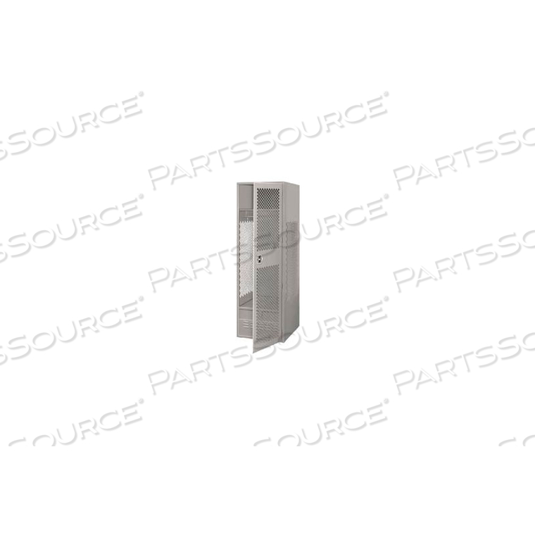 WELDED STEEL SECURITY GEAR LOCKER W/DOOR & FOOT LOCKER, 24"WX18"DX72"H, GRAY by Pucel Enterprises WELDED STEEL SECURITY GEAR LOCKER W/DOOR & FOOT LOCKER, 24"WX18"DX72"H, GRAY by Pucel Enterprises