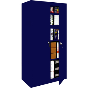 FIXED SHELF ALL-WELDED STORAGE CABINET, 42"WX18"DX72"H, NAVY by Steel Cabinets USA, Inc