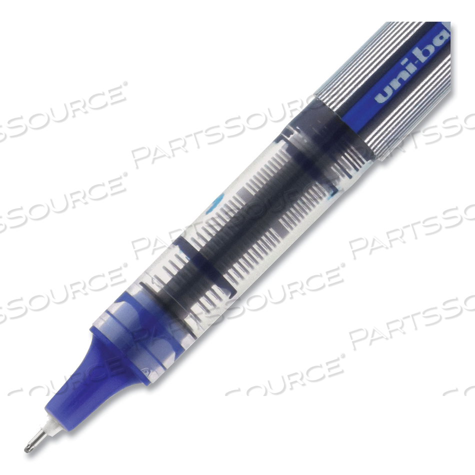 VISION NEEDLE ROLLER BALL PEN, STICK, FINE 0.7 MM, BLUE INK, SILVER BARREL by Uni-Ball