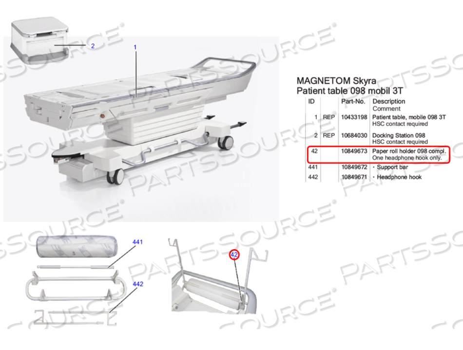 PAPER ROLL HOLDER by Siemens Medical Solutions
