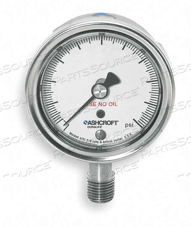 D0992 VACUUM GAUGE 30 HG TO 0 2-1/2IN 1/4IN by Ashcroft Inc. D0992 VACUUM GAUGE 30 HG TO 0 2-1/2IN 1/4IN by Ashcroft Inc.