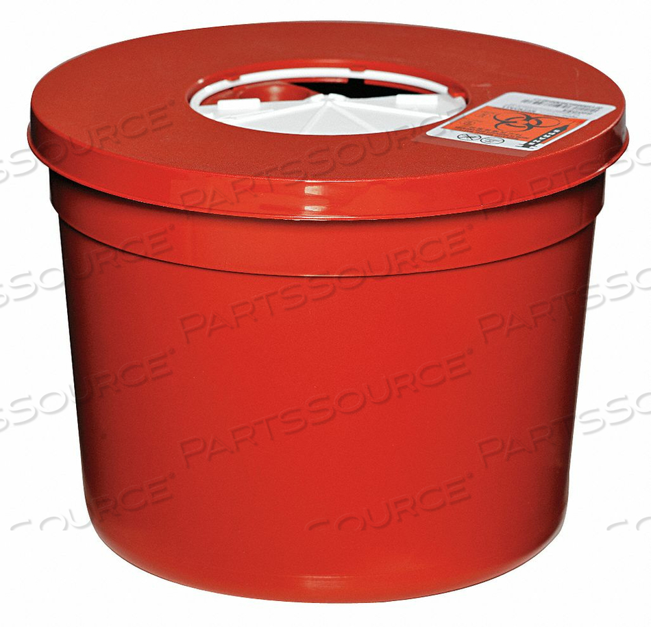 SHARPS CONTAINER RED ROUND 5 QT PK5 by Kendall - Covidien