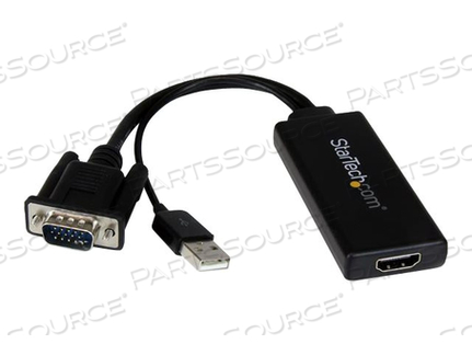 ADAPTER CONVERTER, (1) VGA 15 PIN, HIGH DENSITY D-SUB MALE, (1) HDMI 19 PIN FEMALE, PLASTIC, BLACK by StarTech.com Ltd. ADAPTER CONVERTER, (1) VGA 15 PIN, HIGH DENSITY D-SUB MALE, (1) HDMI 19 PIN FEMALE, PLASTIC, BLACK by StarTech.com Ltd.