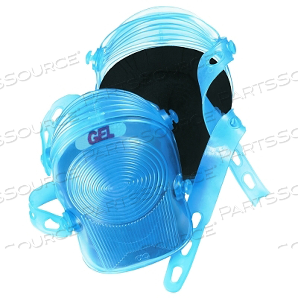PROFESSIONAL ULTRAFLEX GEL KNEE PADS, SYNTHETIC RUBBER STRAPS, BLUE by CLC (Custom Leathercraft)