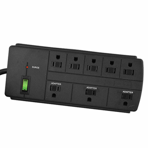 GOGREEN POWER 8 OUTLET SURGE PROTECTOR W/ 750 JOULES, 6FT CORD, - BLACK by Perf Power Go Green