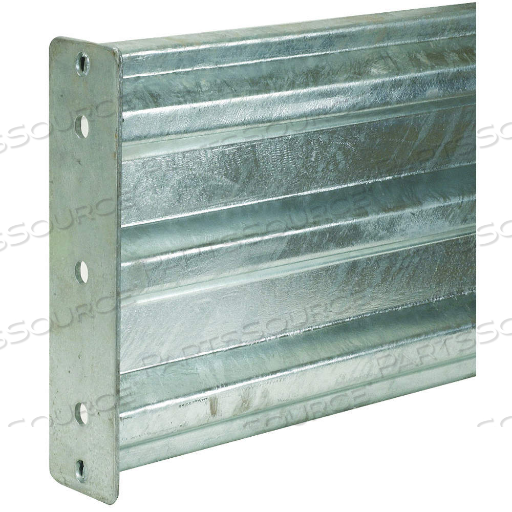 GUARD RAIL, 5/8 IN MOUNTING HOLE DIA, GUARDRAIL, STRAIGHT, STEEL, GALVANIZED, 3 RIBS by Approved Vendor