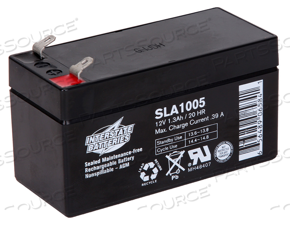 BATTERY, SEALED LEAD ACID, 12V, 1.2 AH, F1 FASTON 