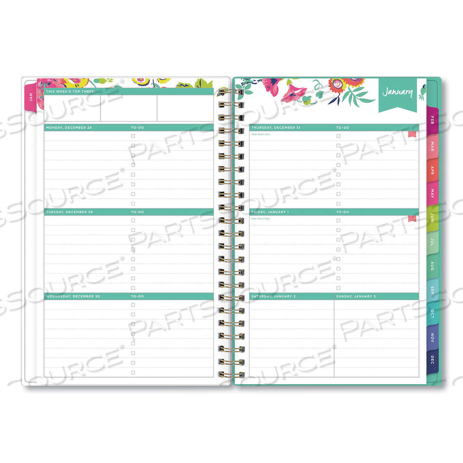 DAY DESIGNER PEYTON CREATE-YOUR-OWN COVER WEEKLY/MONTHLY PLANNER, FLORAL ARTWORK, 8 X 5, WHITE, 12-MONTH (JAN-DEC): 2023 