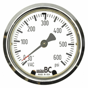 COMPOUND GAUGE 30 HG VAC TO 600 PSI by Thuemling Instrument Group