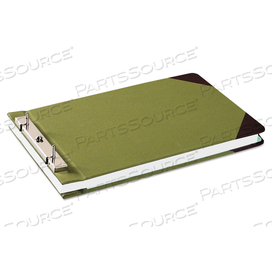 CANVAS SECTIONAL STORAGE POST BINDER, 2 POSTS, 3" CAPACITY, 8.5 X 14, GREEN 