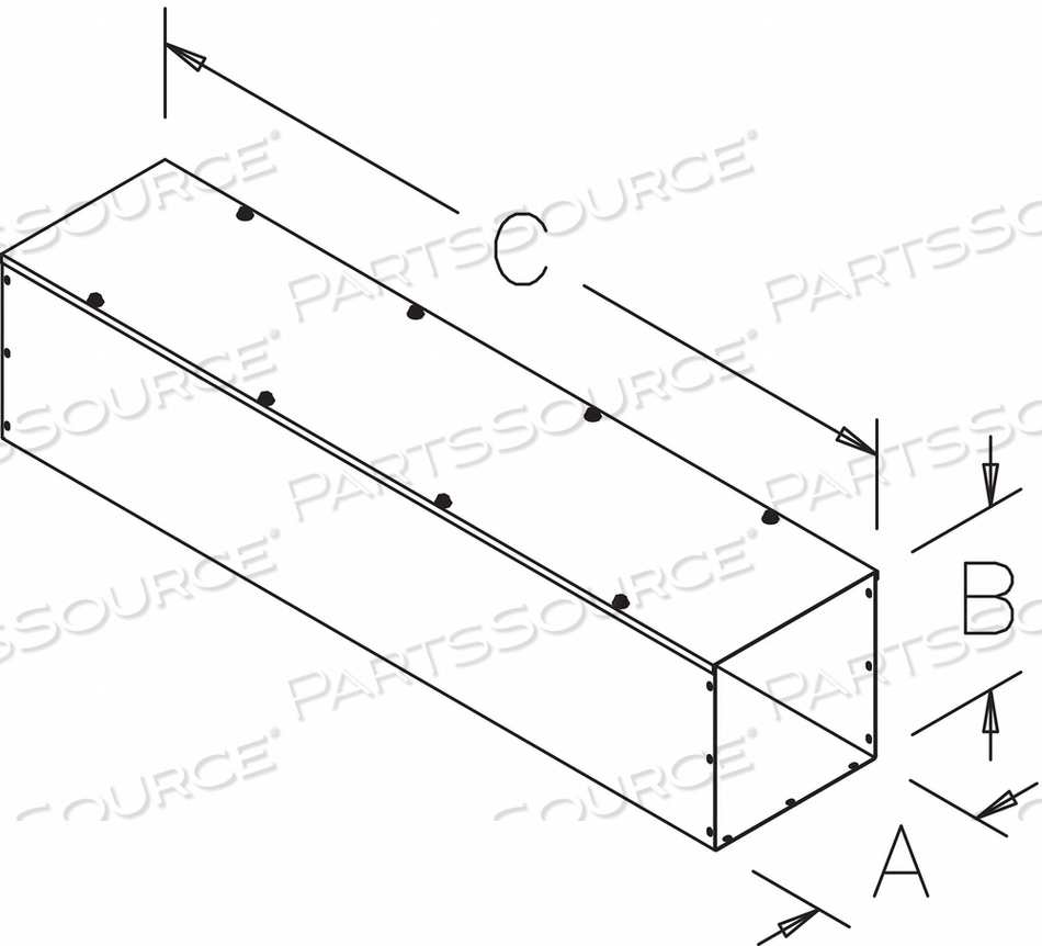 LAY-IN FLAT-COVER WIREWAY 4INWX4INH by Hoffman