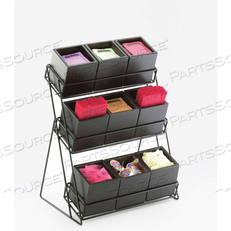 MIDNIGHT 9 BIN TIERED DISPLAY 13"W X 9-1/2"D X 17-1/2"H 