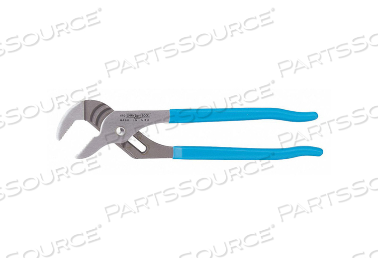 TONGUE AND GROOVE PLIER, PLIER TYPE TONGUE & GROOVE PLIERS, ADJUSTMENT MECHANISM GROOVE JOINT, JAW TEXTURE SERRATED, JAW SHAPE FLAT, OVERALL by Channellock Inc.