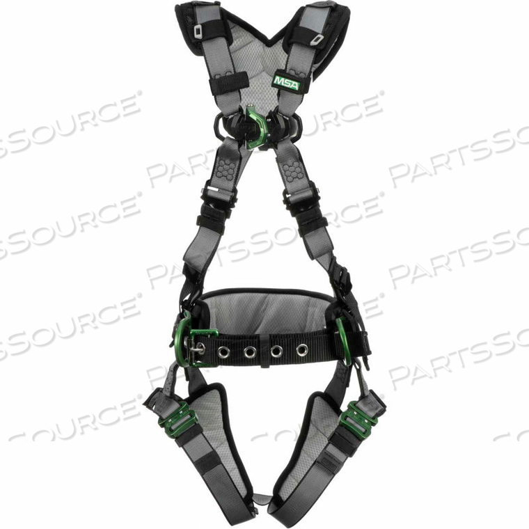 CONSTRUCTION HARNESS, BACK, CHEST & HIP D-RINGS, QUICK-CONNECT LEG STRAPS, XS by MSA Safety Sales, LLC