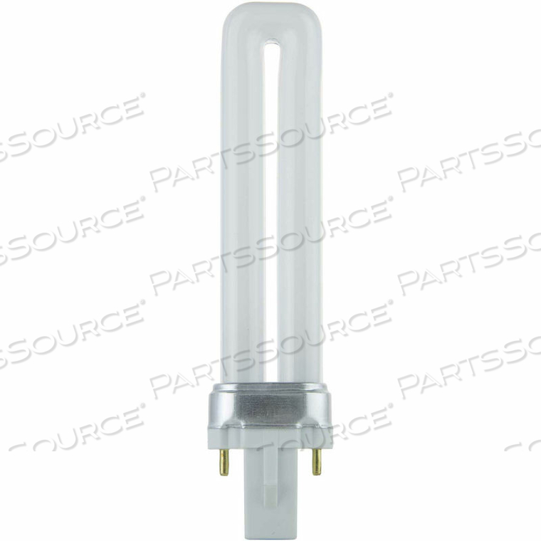 SUNLITE PL7/SP27K 7 WATT PL 2-PIN SINGLE U-SHAPED TWIN TUBE G23 BASE, WARM WHITE 