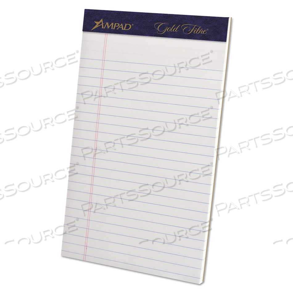 GOLD FIBRE WRITING PADS, NARROW RULE, 50 WHITE 5 X 8 SHEETS by Ampad Corporation GOLD FIBRE WRITING PADS, NARROW RULE, 50 WHITE 5 X 8 SHEETS by Ampad Corporation